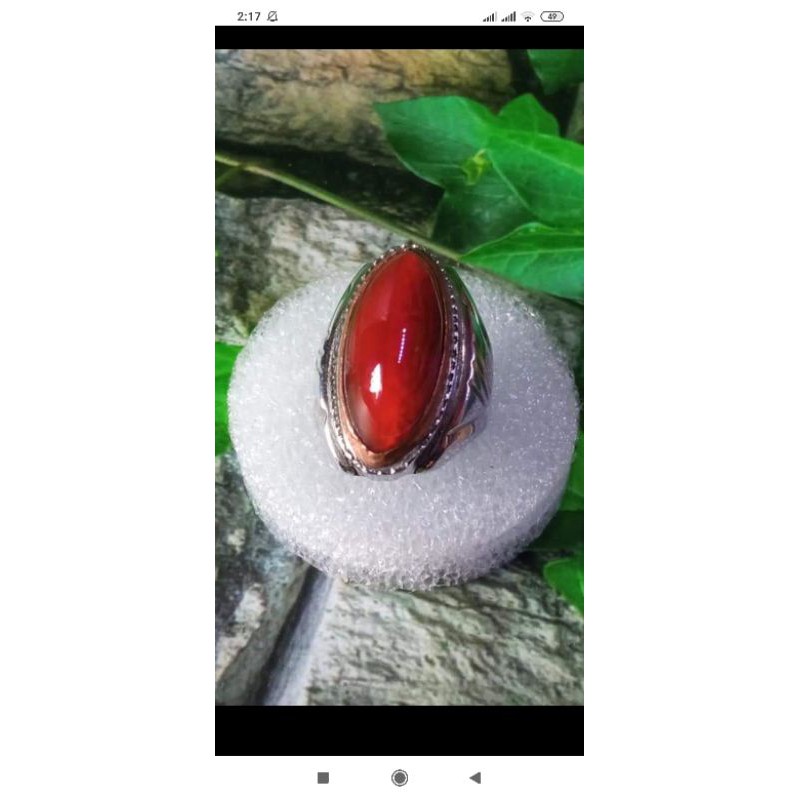 batu cincin pandan merah kantoran ring 8 super