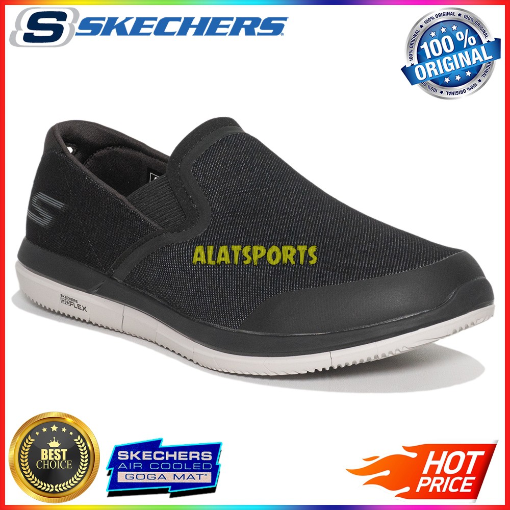 Skechers Go Flex 2 Executive 54013-BKGY Sepatu Sneaker Pria Original