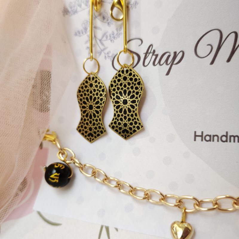 Strap Masker , Strap Masker Hijab , Konektor masker Edisi Terompah dan Mutiara