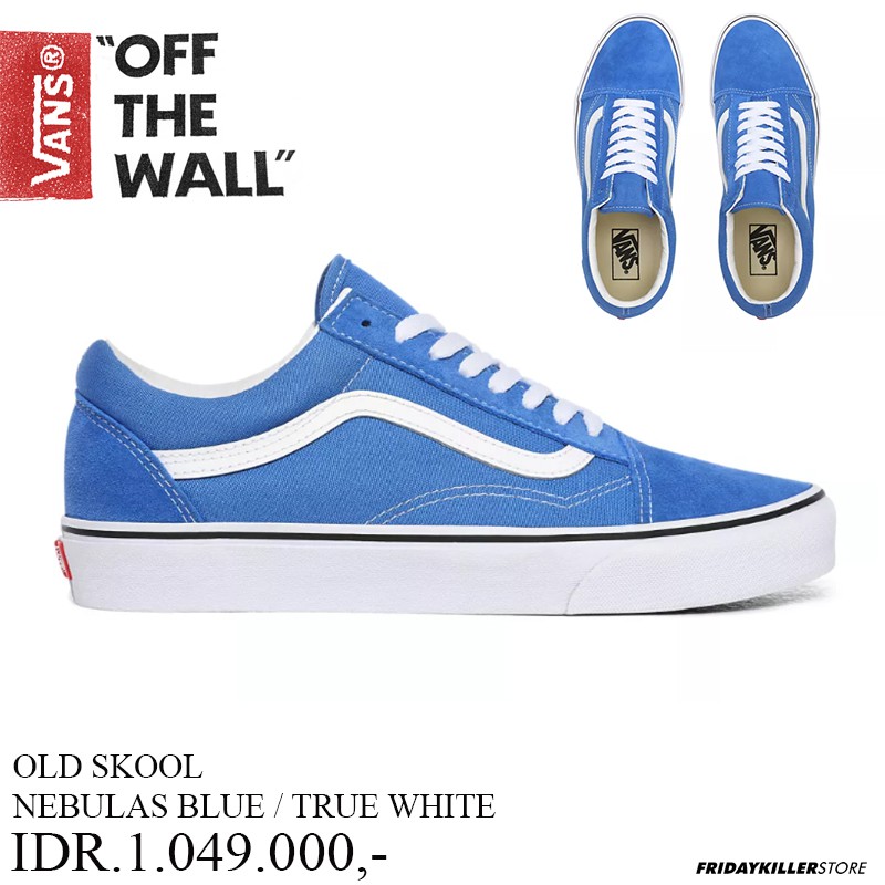 SEPATU VANS OFF THE WALL | OLD SKOOL NEBULAS BLUE TRUE WHITE