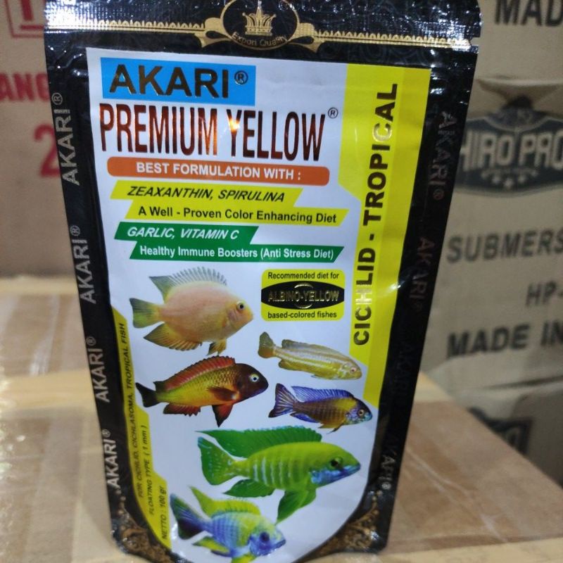 Makanan ikan AKARI AA PREMIUM RED BLUE YELLOW CICHLID 100GR