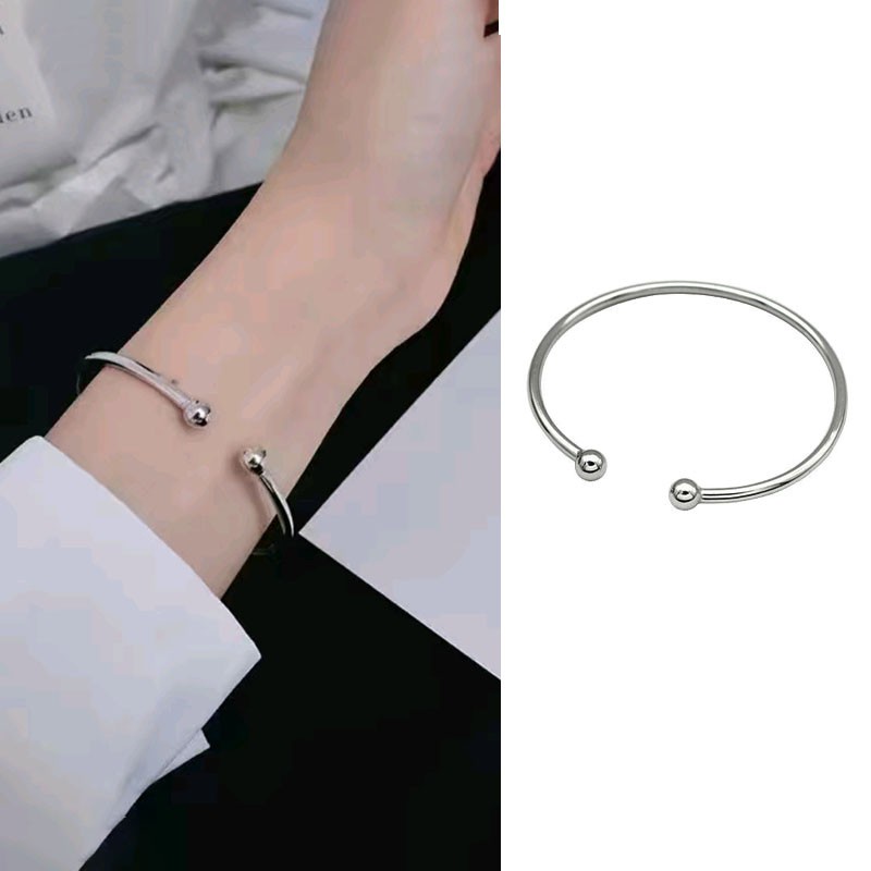 Gelang Bangle Open Desain Simpul Lingkaran Warna Gold Untuk Wanita