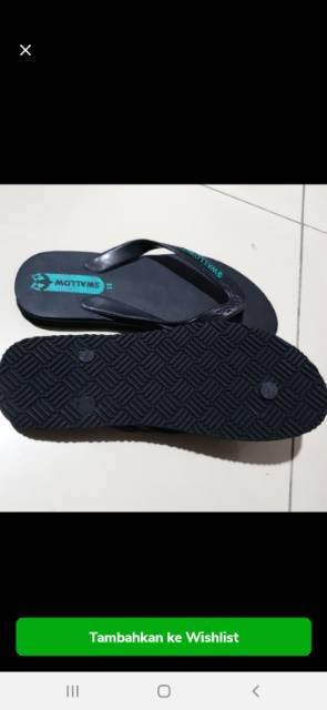 SANDAL SWALLOW ASLI ( HITAM ) ( UK 11 ) JEPIT KARET GROSIR TERMURAH