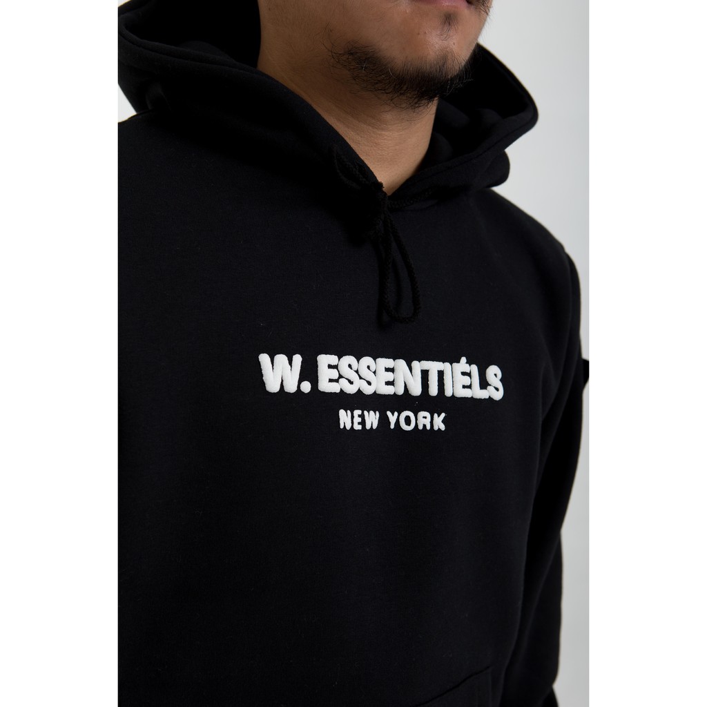 W Essentiels Jaket Ecume Oversize Hoodie Noir Black Essentiels Indonesia