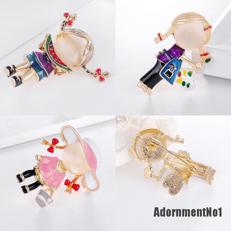 (Adornmentno1) Bros Pin Enamel Desain Ekor Kuda Hias Kristal Aksesoris Wanita