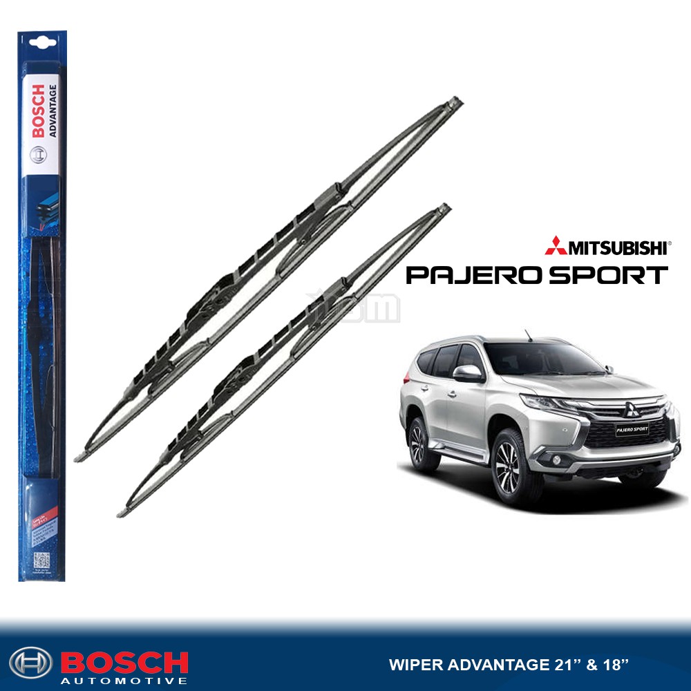 Bosch Advantage / Karet Wiper Mobil Mitsubishi Pajero Sport 21&quot; dan 18&quot; (Sepasang) / Wiper Pajero