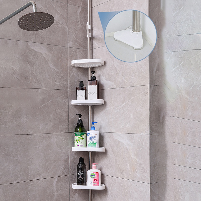 HOVELSHOP  Rak Sabun Sudut Kamar Mandi Toilet Rack 4 Susun Stainless Steel