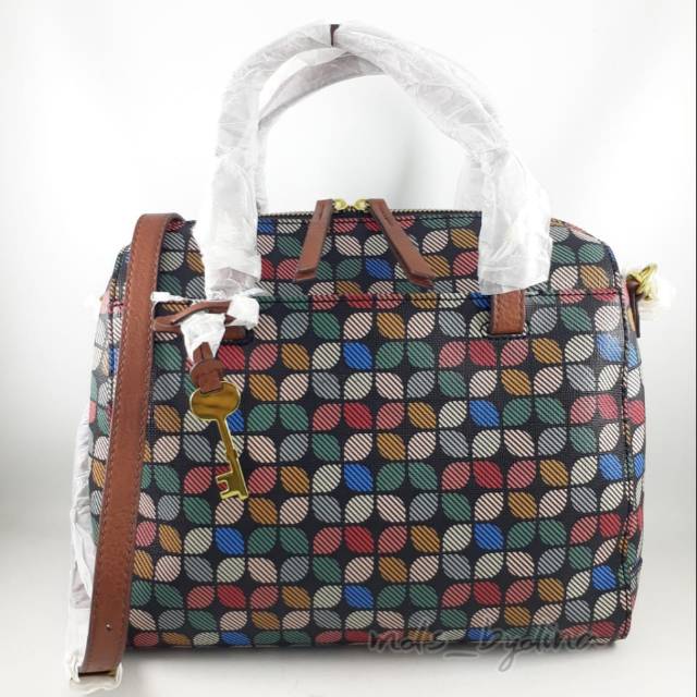 Fossil Rachel Satchel Black Multi