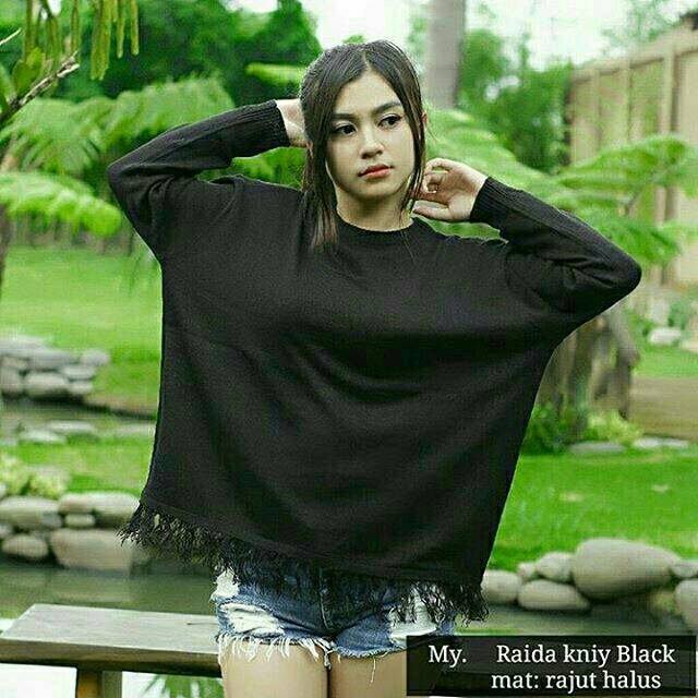 Raida sweater knit wanita -NGROS