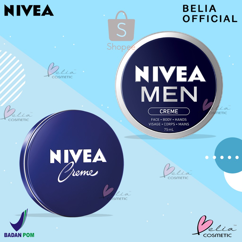 ❤ BELIA ❤ NIVEA Nivea Creme Tin (Biru Tua) 30 | 60 ml &amp; Creme Men 30ml | 75 ml (✔️BPOM)