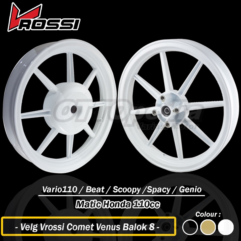 Velg Vrossi Vario BeAT Scoopy Matic Ring 14 Pelek Racing Venom Rossi Tapak Lebar Vario 110 Beat Karb
