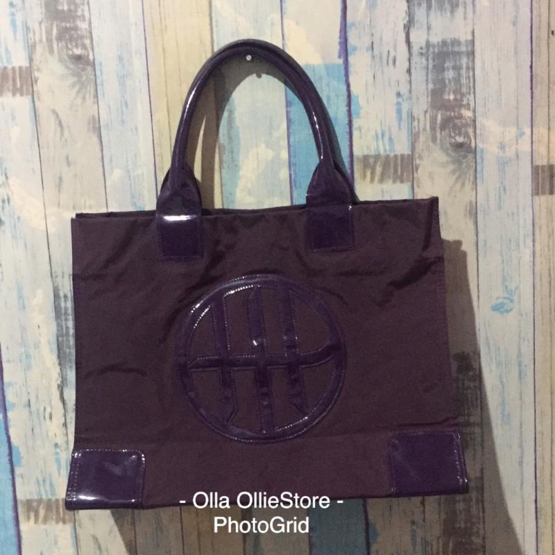 Tas Wanita Tote Bag Ungu, Jumbo, merk  Hush Puppies Bahan Kanvas/Plastik/Nilon