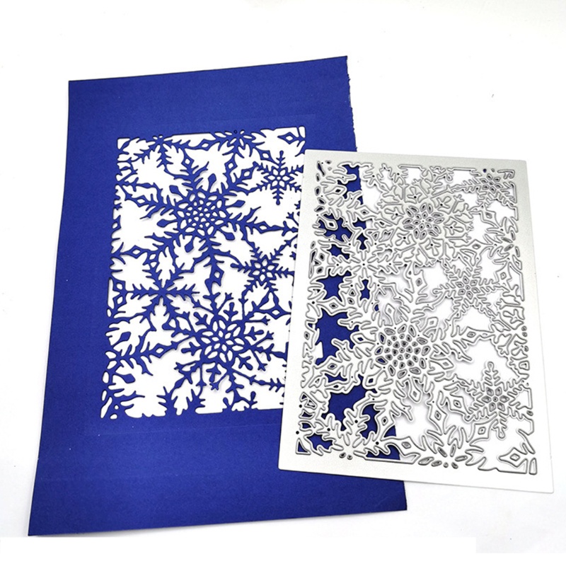 Zzz Cetakan Stensil Cutting Dies Motif Snowflake Natal Bahan Metal Untuk Scrapbook / Craft DIY