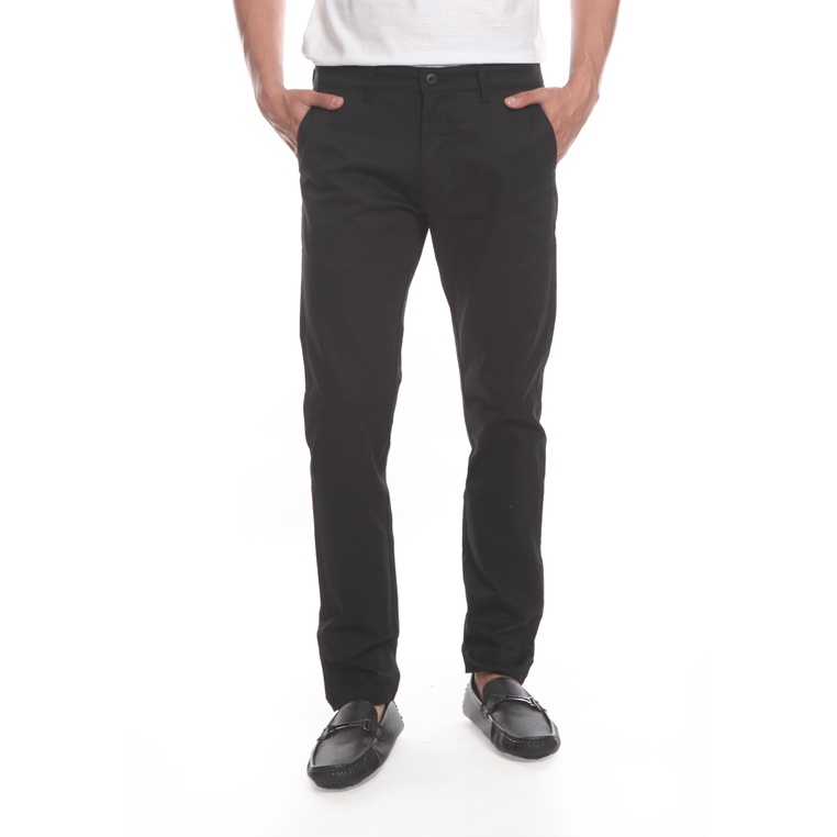 Jual Manzone Celana Panjang Pria Chinos Slim Fit Roku Black Shopee