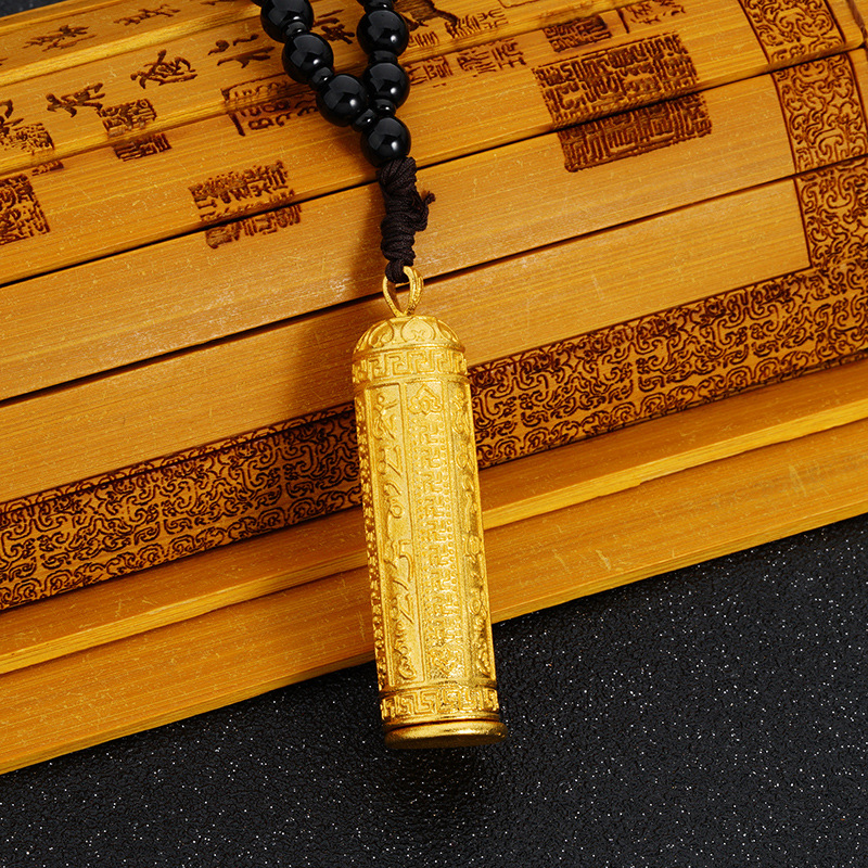 Kalung Rantai Emas Asli Kadar 375 Dengan Liontin Bentuk Buddha Untuk Pria Dan Wanita