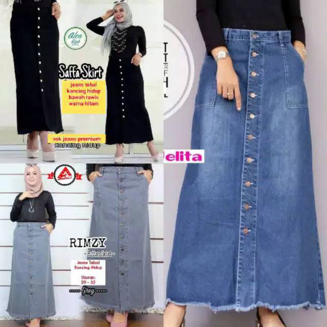 ROK PANJANG GISCA KANCING DEPAN// ROK BUTON MURAH// ROK RAWIS CANTIK-3
