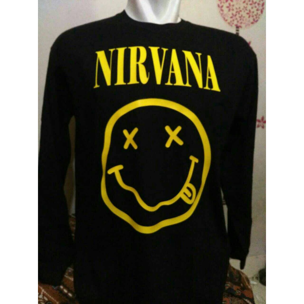 KAOS BIG SIZE LENGAN PANJANG NIRVANA/LONG SLEEVE NIRVANA SIZE BESAR