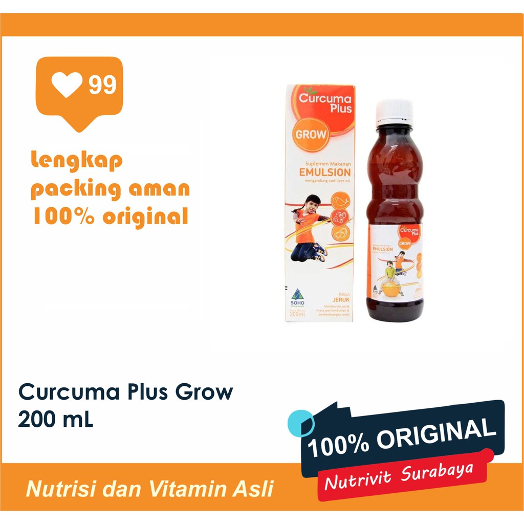 CURCUMA PLUS GROW JERUK/STRAWBERRY 200ML