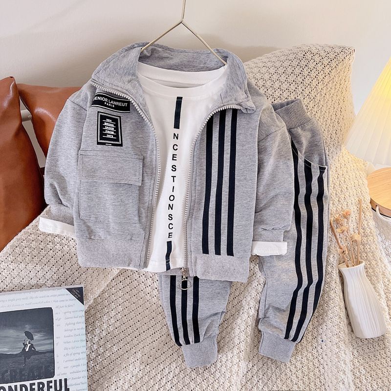 Setelan sporty anak 3in1 semi jaket celana training