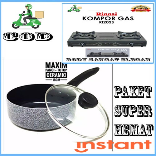 PAKET ISI 2 PCS SAUCEPAN MAXIM NEOSTONE 18 CM+RI 202S 2 TUNGKU MANTAP