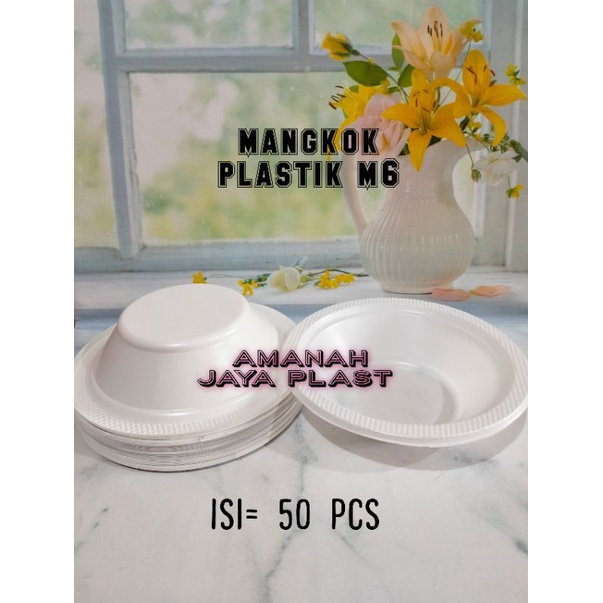 TERSEDIA HARGA GROSIR(50pcs) Mangkok Plastik M6 / Mangkok Kuah / Mangkok Bakso Sekali Pakai