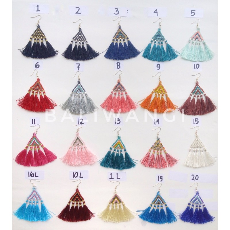 Anting 5 tassel / Anting boho / Anting Handmade