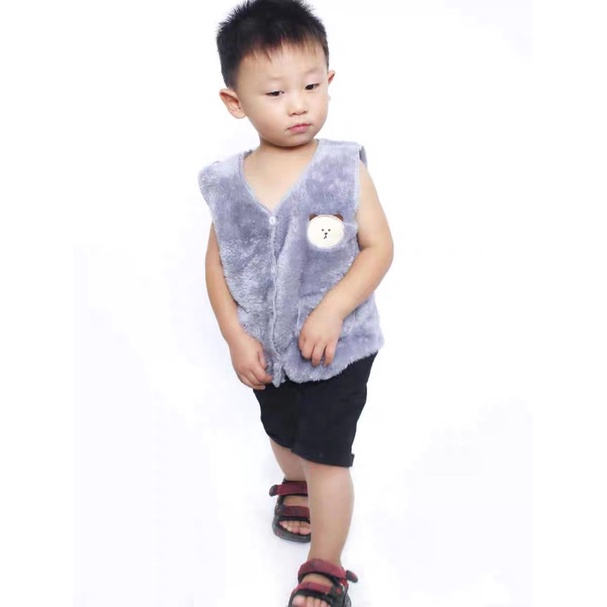 Kids fur vest chava rompi anak bulu import hangat import murah