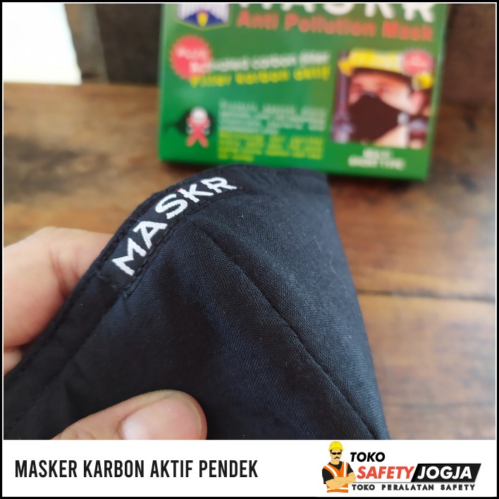 Masker Motor / Masker Mulut Anti Debu Hitam Karbon Aktif Pendek