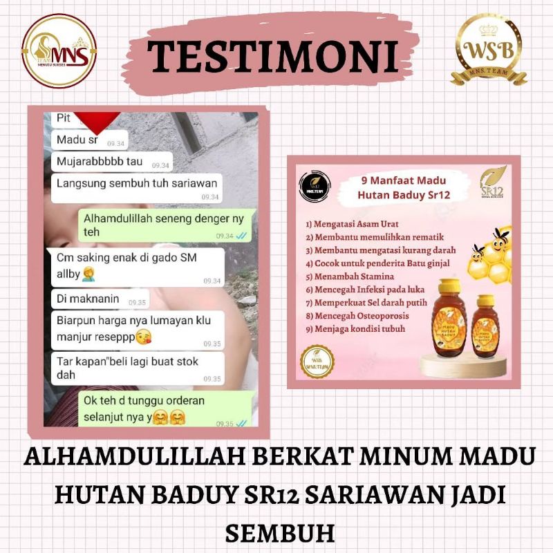 Madu Hutan Baduy/ Madu 100% Murni/ Madu Asli SR12/ Madu Hutan Asli Murni