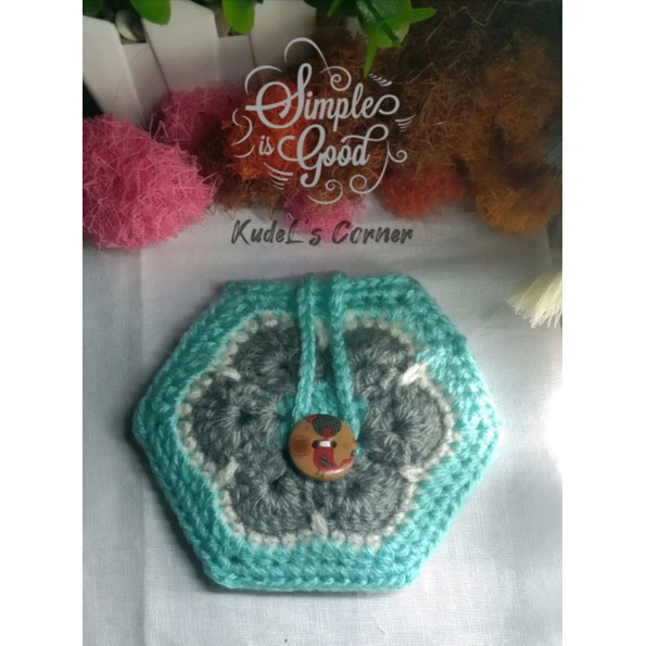 dompet koin hexagon/ dompet koin rajut / dompet coin / dompet rajut / dompet koin unik