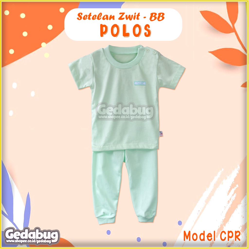 CPR Setelan Oblong Zwit BB Polos | Piyama Anak Baju Tidur Anak | 100% Katun GEDABUG