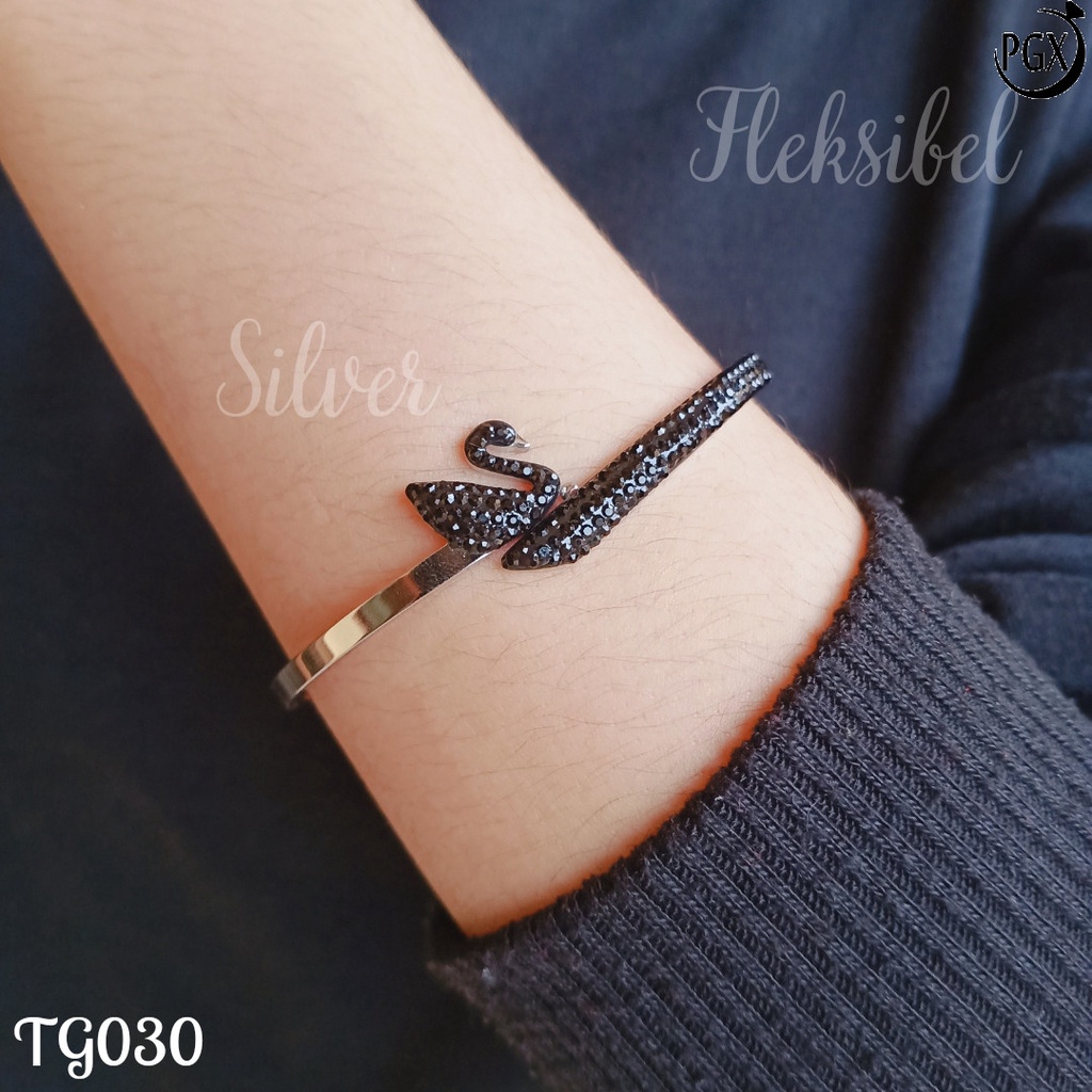 PGX Gelang Titanium Wanita Anti Karat Aksesoris Fashion Perhiasan Bangle Premium - TG030