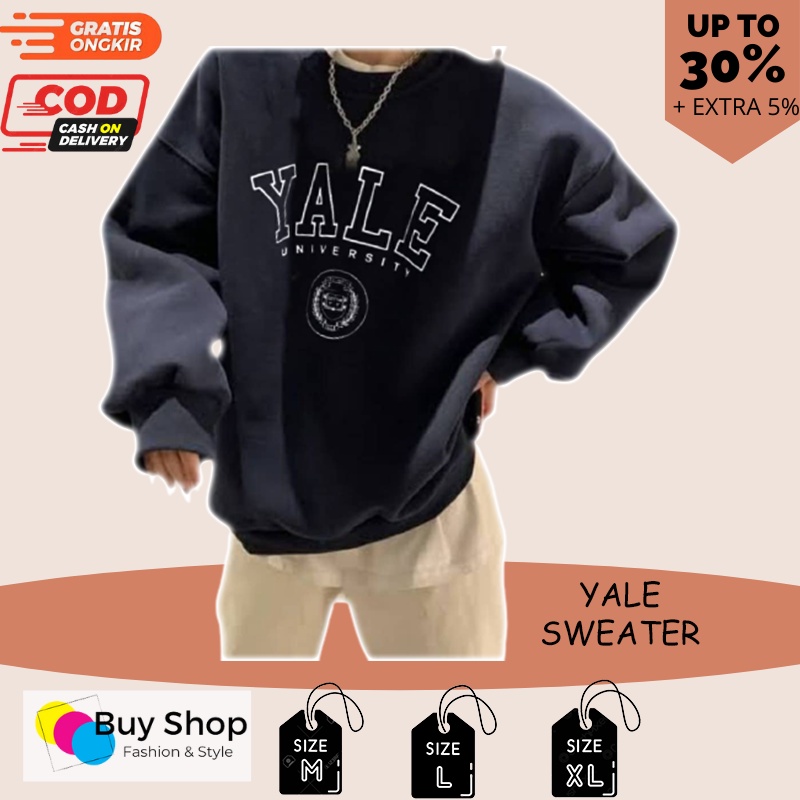 SWEATER KOREA - YALE UNIVERSITY - SWEATER WANITA - SWEATER FLEECE - PAKAIAN TERLARIS -KOREAN STYLE