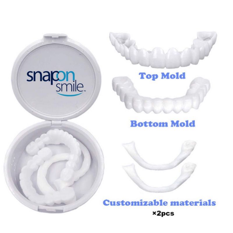 [ BAYAR DI TEMPAT ] GIGI PALSU ORIGINAL TERLARISS..! SNAP ON SMILE SEPASANG GIGI PALSU SILICON 1 SET ATAS - BAWAH 100% ORIGINAL