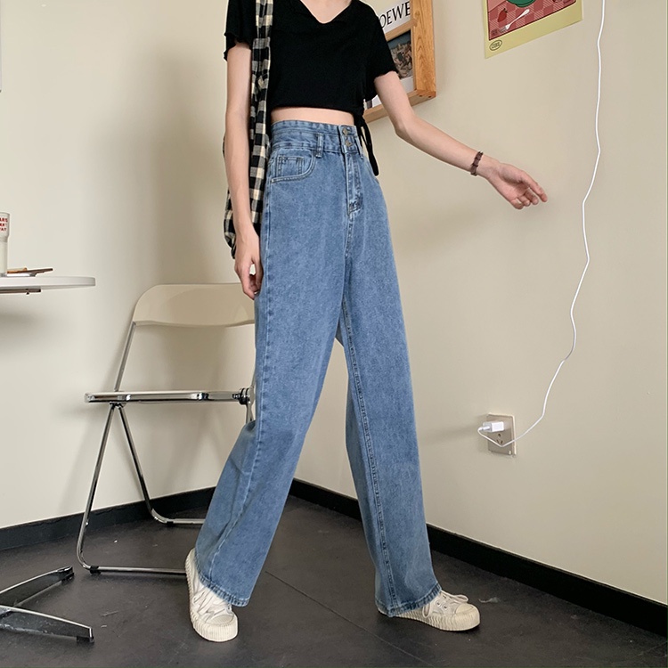 XIAOZHAINV  Celana Jeans Panjang Wanita Korean Style Highwaist 8702