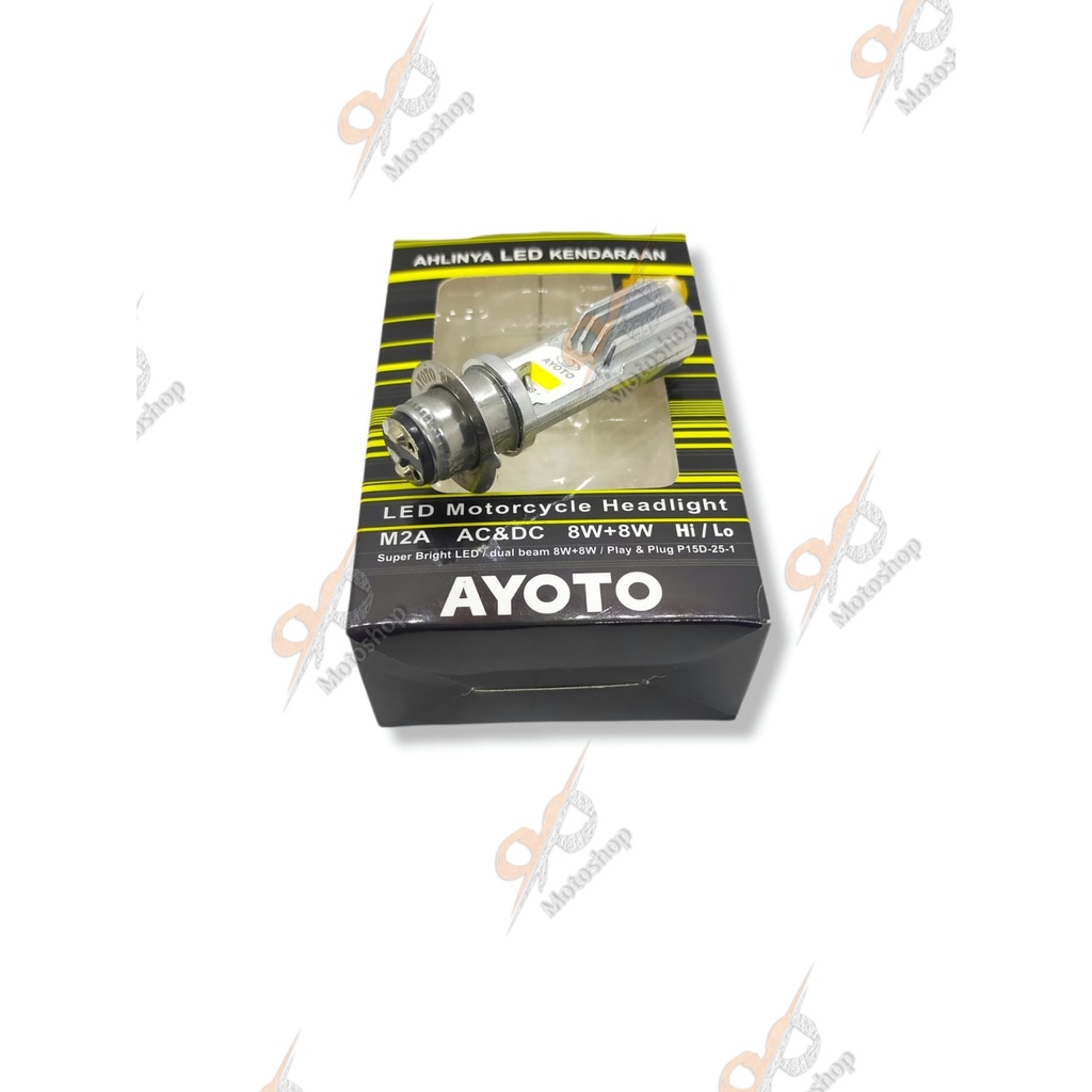 LAMPU DEPAN LED HEADLAMP MOTOR AYOTO M2A 2SISI H6 AC &amp; DC BEBEK MATIC ORIGINAL EX TYTO