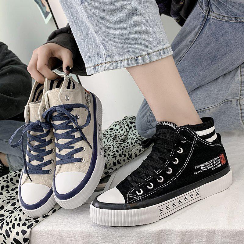 Free BOX Sepatu Sneakers Wanita Import Sepatu Kanvas Wanita Kasual Polos Tali Premium Quality Sepatu Wanita Sneakers Wanita Model Korea Import Premium Quality NS7223