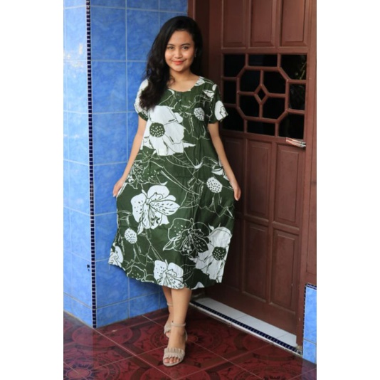 Daster payung laras hitsman murah harga grosir pekalongan batam-K. Besar Hijau