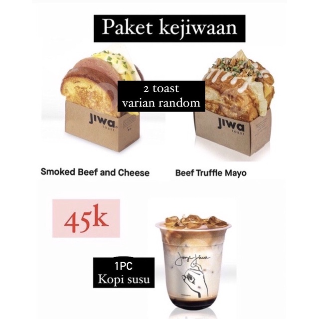 Jual Paket Jasder Go Food Kejiwaan Janji Jiwa 2 Toast Free Kopi Susu Bebas Pilih Menu Janjiw