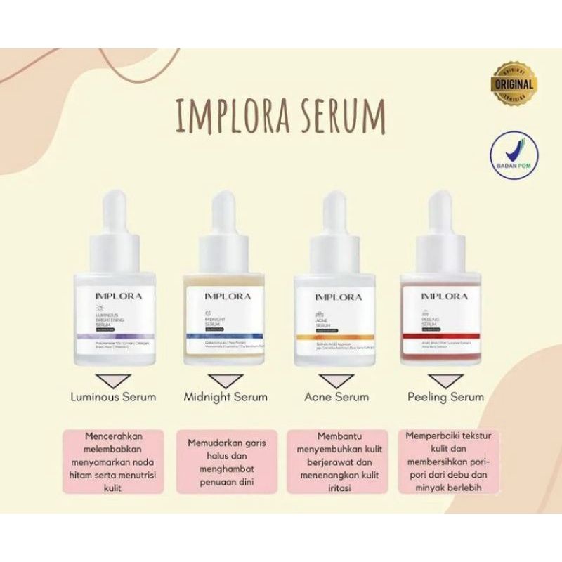 ❤Miss Vinka❤ BPOM ORI 100% Implora Serum Wajah 30ml/Face Serum Implora/Serum Wajah