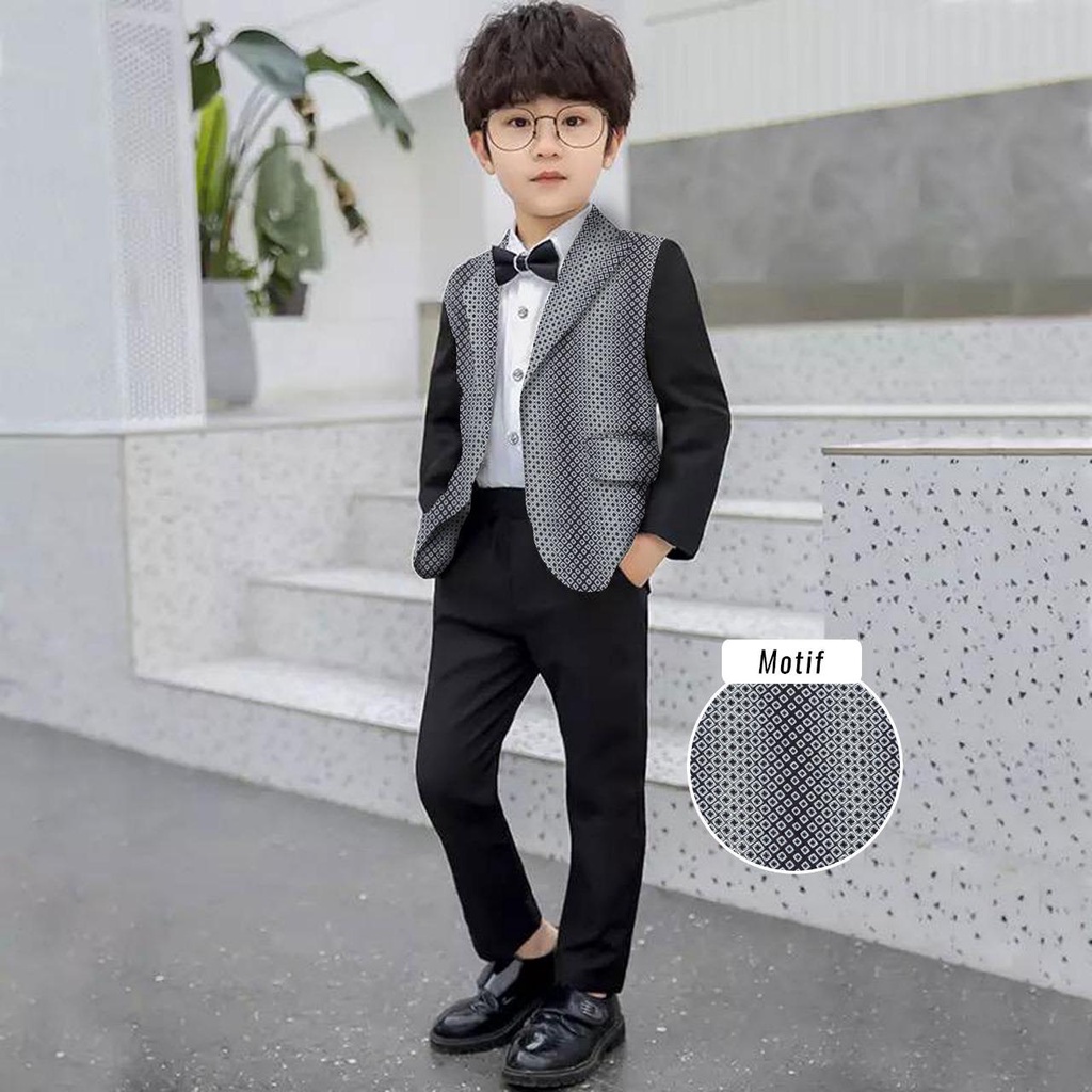 [set ade 3in1 VL] setelan anak blazer celana inner