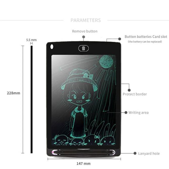 LCD Drawing Writing Tablet/Papan Tulis LCD/Writing Pad LCD 8.5inch