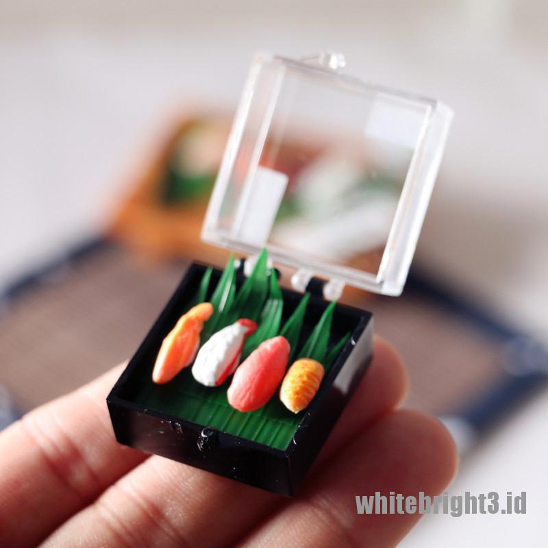 (white3) Miniatur Sushi Jepang Skala 1 / 6 Untuk Aksesoris Dapur Rumah Boneka