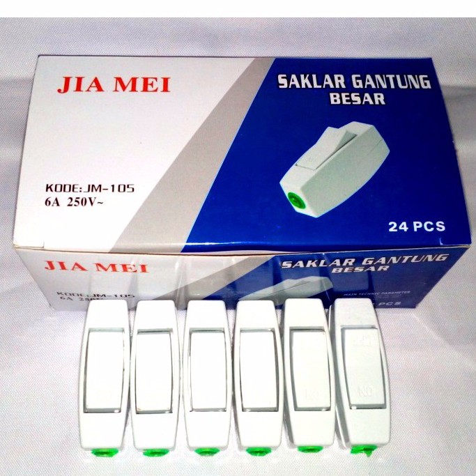 Saklar Gantung Putih Jumbo / Saklar Lampu Gantung Jiamei Putih / Saklar ON OFF