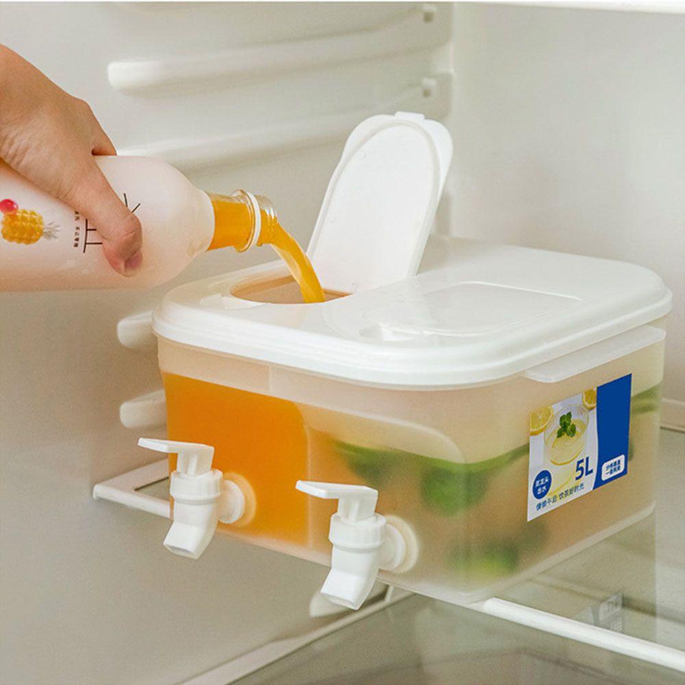 Solighter 5L Water Jug Dengan Keran Ganda Baru Musim Panas Wadah Air Minum Aksesoris Dapur Rumah Tangga Juice Decanter