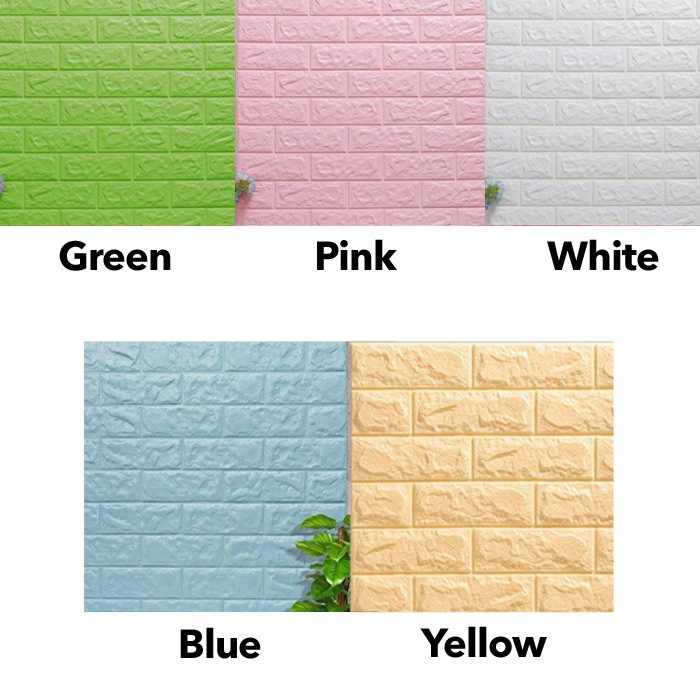 ★ Cayman ★ 77 x 70CM BUKAN TIPIS 3D wallpaper Foam Timbul Bata Brick Sticker Wallpaper Dingding 3D Foam Motif Batu Bata 70 x 77 CM Dinding Kamar Murah HL010-1