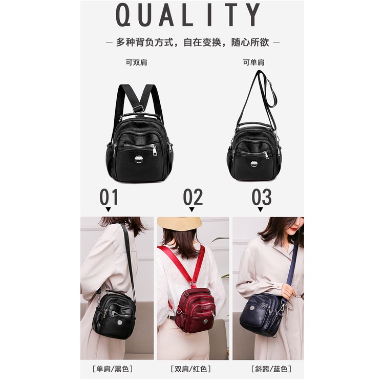 Crossbody Shoulder Bags gendong Multifungsi Selempan Backpack  sling bag Tas wanita ransel  bisa Tote tangan tas bahu impor tas 7136