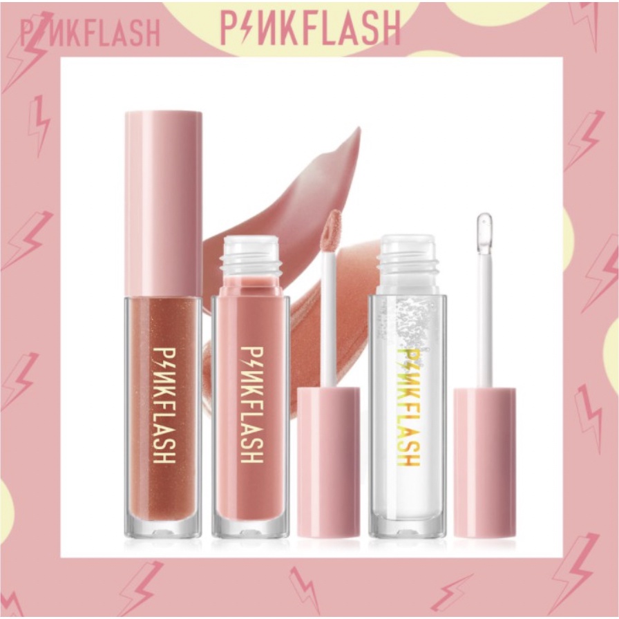 PINKFLASH Lip Gloss Pelembab Berkilau Untuk Perawatan Bibir Montok Lips