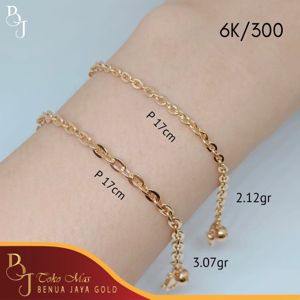 Gelang Emas Rantai Nori Fancy 6K/300