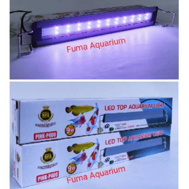 LAMPU LED TOP AQUARIUM AQUASCAPE ARWANA SPA PINK-400 9WATT 40cm